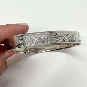Silver Etched Bangle
